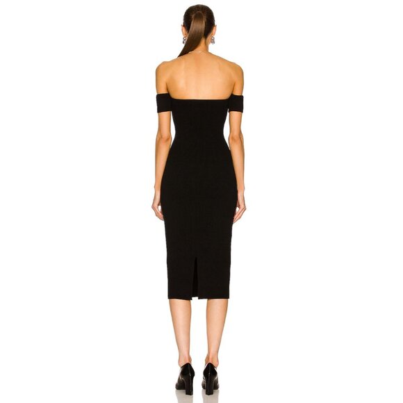 Helmut Lang Contour Pinched Midi Dress Black Strapless - Picture 3 of 3